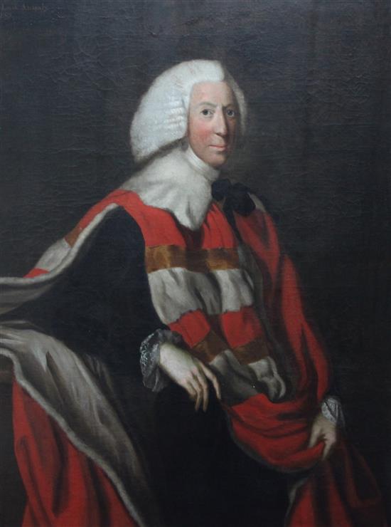 18th century English School Portrait of John Gore, 1st Baron Annaly, 48 x 38.5in.
